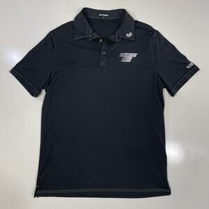 LIV Golf GC Dotty Polo Shirt Men’s M Black Solid Performance Stretch Knit Tech